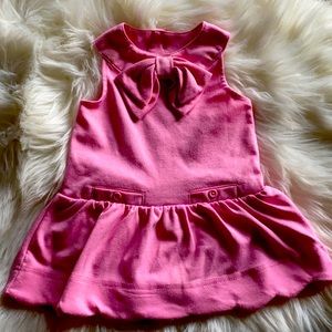 Pink scalloped drop waist soft Crown & Ivy 9m dress w/ bloomers
